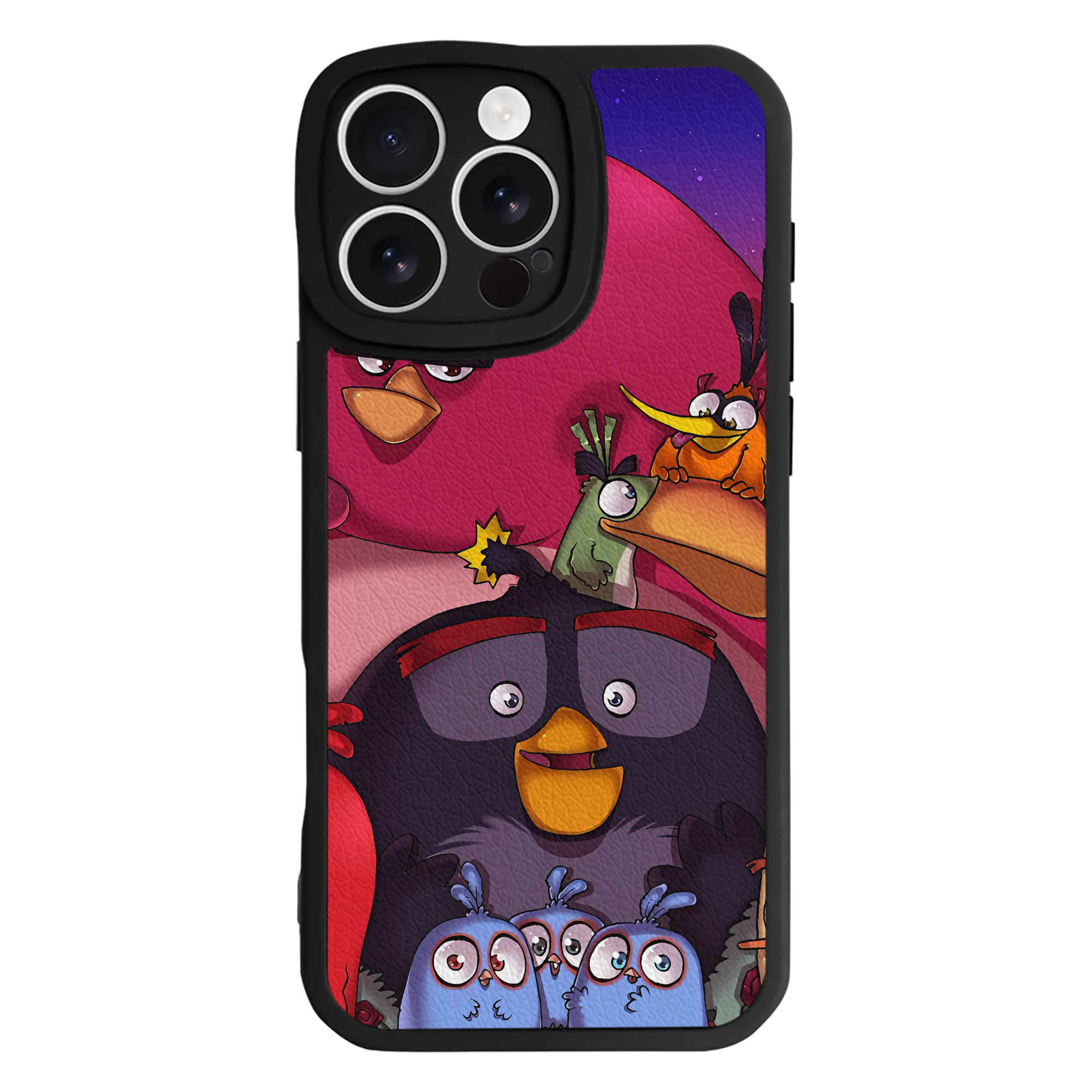 （画像用） Angry Birds アングリーバード 【iPhone 16シリーズ対応】シリコンスマホケース（レザー調） 材質：シリコン